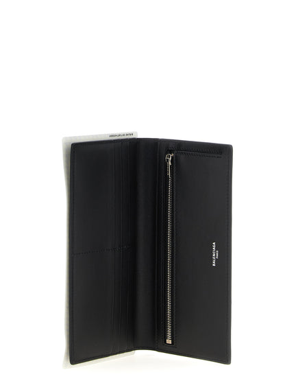 Balenciaga Leather & Cashmere Wallet - Black