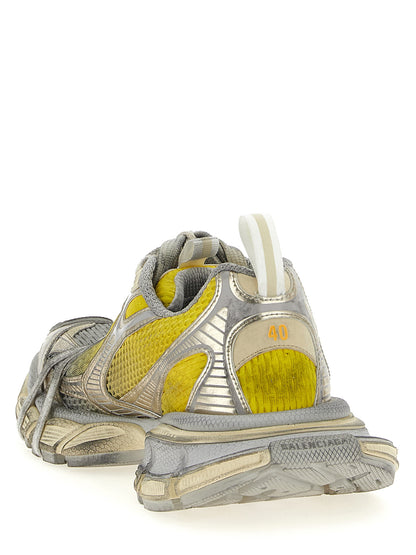 Athletic Sneakers by Balenciaga for men in polyester polyethylene & polyurethane bicolour & yellow showcases a architectural silhouette, artfully capturing the essence of the Men's Athletic Polyester Polyethylene & Polyurethane Sneakers with its signature architectural athletic style construction.