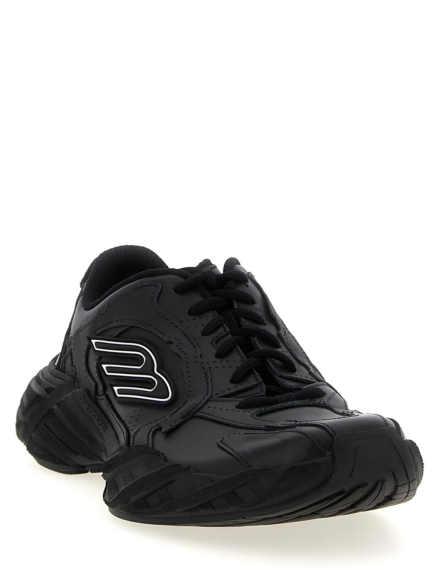 Athletic Sneakers by Balenciaga for men in calfskin leather & plush polyester black features an timeless silhouette from the Men's Athletic Calfskin Leather & Plush Polyester Sneakers collection, showcasing a timeless athletic style for a timeless look.