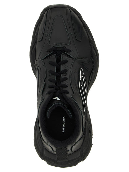 Athletic Sneakers by Balenciaga for men in calfskin leather & plush polyester black features an effortless chic silhouette, showcasing the signature athletic style of the Men's Athletic Calfskin Leather & Plush Polyester Sneakers collection with a truly effortless chic finish.
