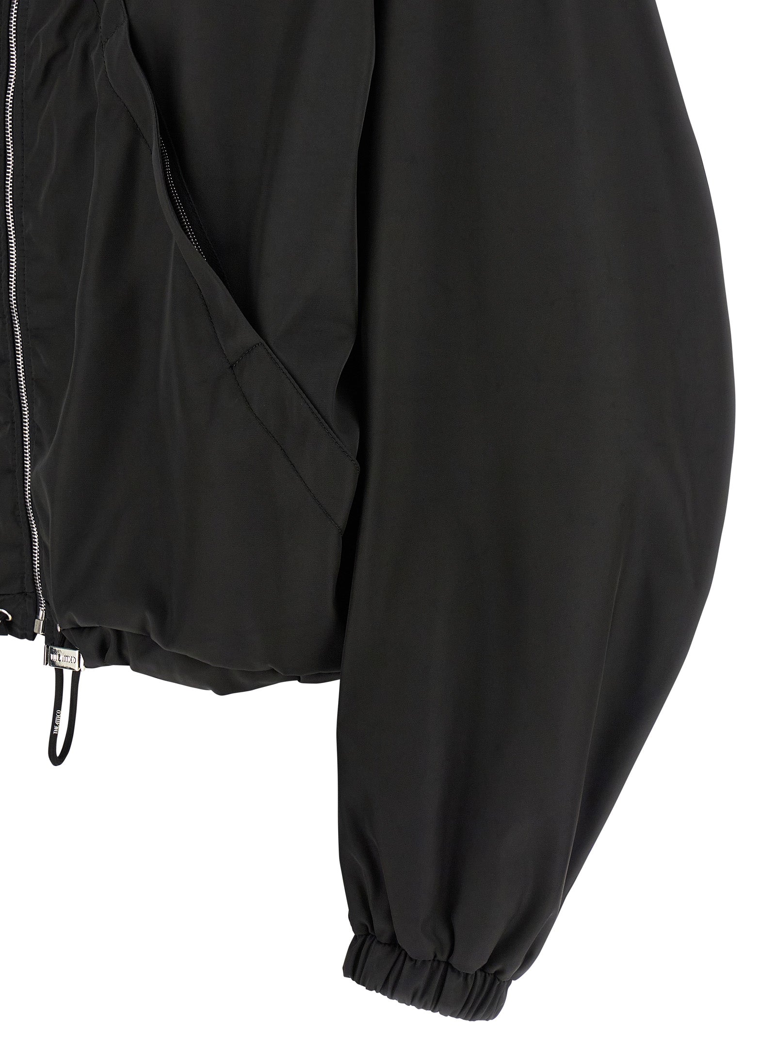 Hooded Bomber Jacket by The Attico for women in nylon black features an contemporary silhouette, showcasing a sophisticated and contemporary hooded for a truly refined look.