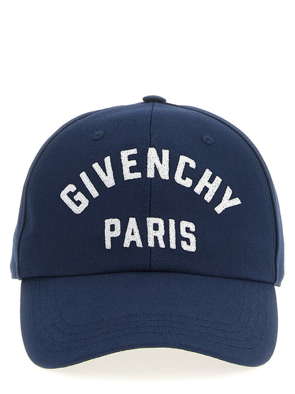 Baseball Cap by Givenchy for men in cotton blue presents a statuesque silhouette, artfully capturing the essence of the statuesque Cotton Baseball Cap design for a sophisticated look.