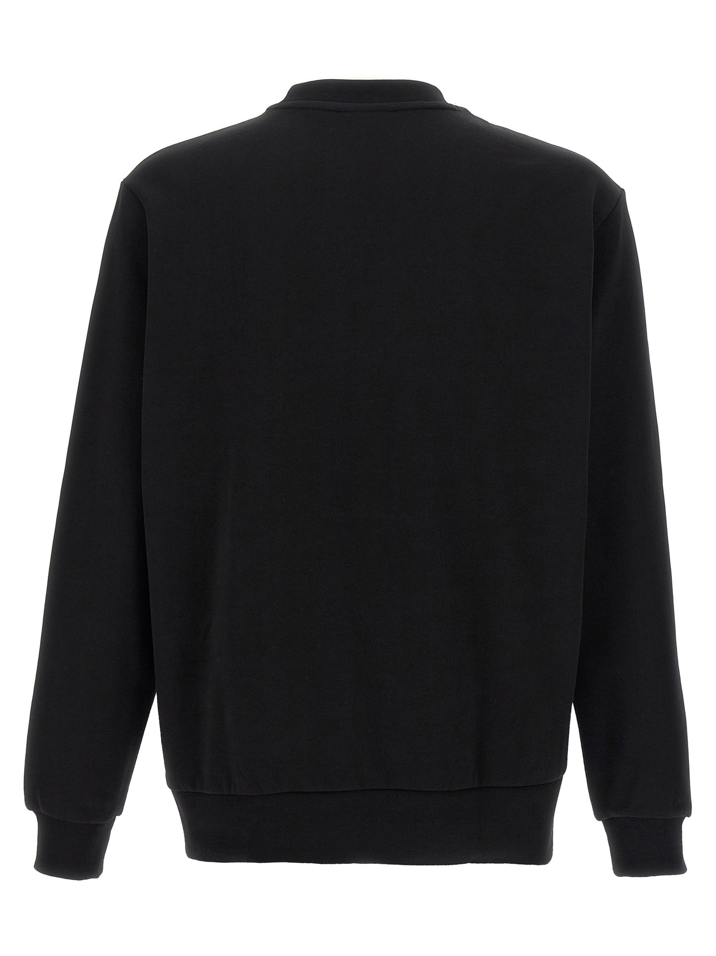 Sweatshirt by Lacoste for men in cotton polyester black showcases a slouchy chic silhouette, artfully detailed with a slouchy chic crew neckline and for a slouchy chic finish.