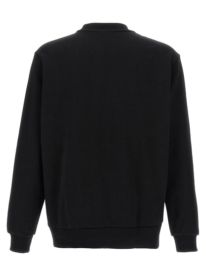Sweatshirt by Lacoste for men in cotton polyester black showcases a slouchy chic silhouette, artfully detailed with a slouchy chic crew neckline and for a slouchy chic finish.