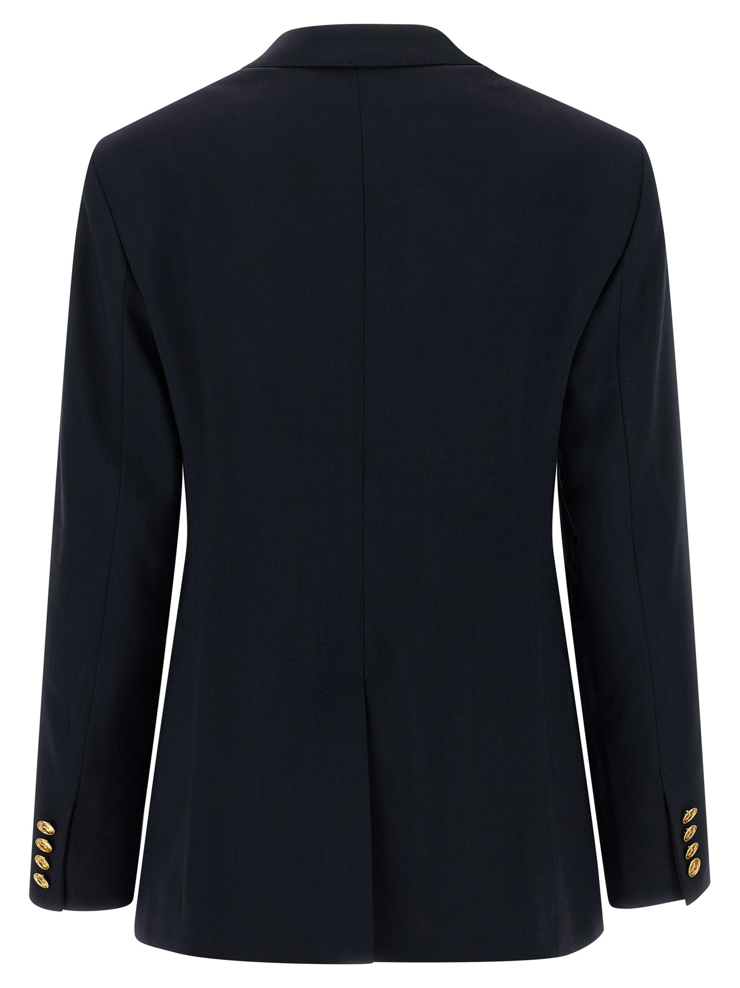 Blazer by Polo Ralph Lauren for women in wool blue features an stylish silhouette, showcasing a sophisticated split neckline and stylish for a truly stylish finish.