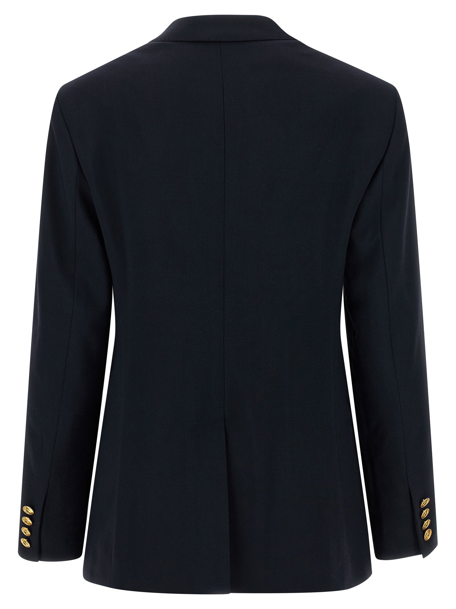 Blazer by Polo Ralph Lauren for women in wool blue features an stylish silhouette, showcasing a sophisticated split neckline and stylish for a truly stylish finish.