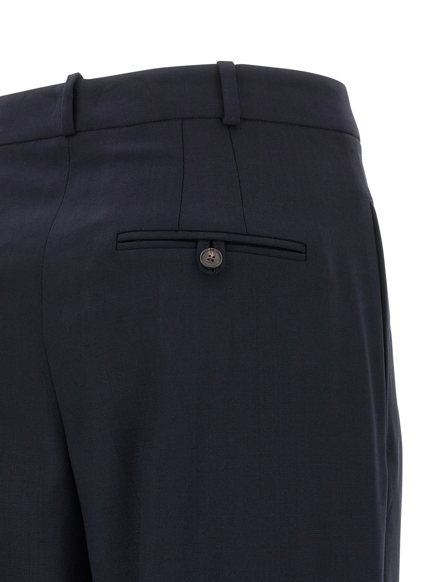 Trousers by Polo Ralph Lauren for women in wool blue presents a smart silhouette, meticulously detailed with a smart wide, a smart long, and a smart .