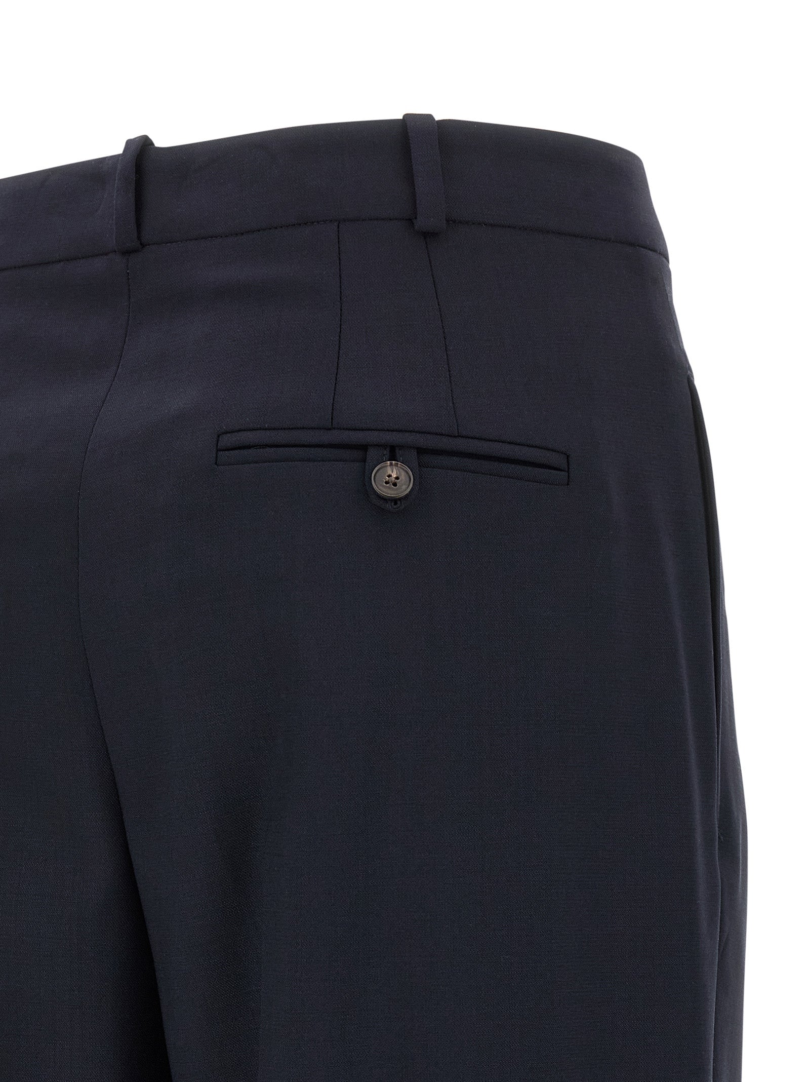 Trousers by Polo Ralph Lauren for women in wool blue presents a smart silhouette, meticulously detailed with a smart wide, a smart long, and a smart .
