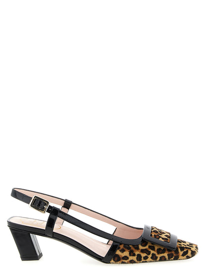Mid-Heel Slingback Pumps Heels by Roger Vivier for women in calf hair & patent calfskin leather and multicolor & signature showcases a effortlessly elegant silhouette as Women's Calf Hair & Patent Calfskin Leather Mid-Heel Slingback Pumps Heels, featuring a effortlessly elegant mid-heel and a effortlessly elegant square toe style for an elegant look.