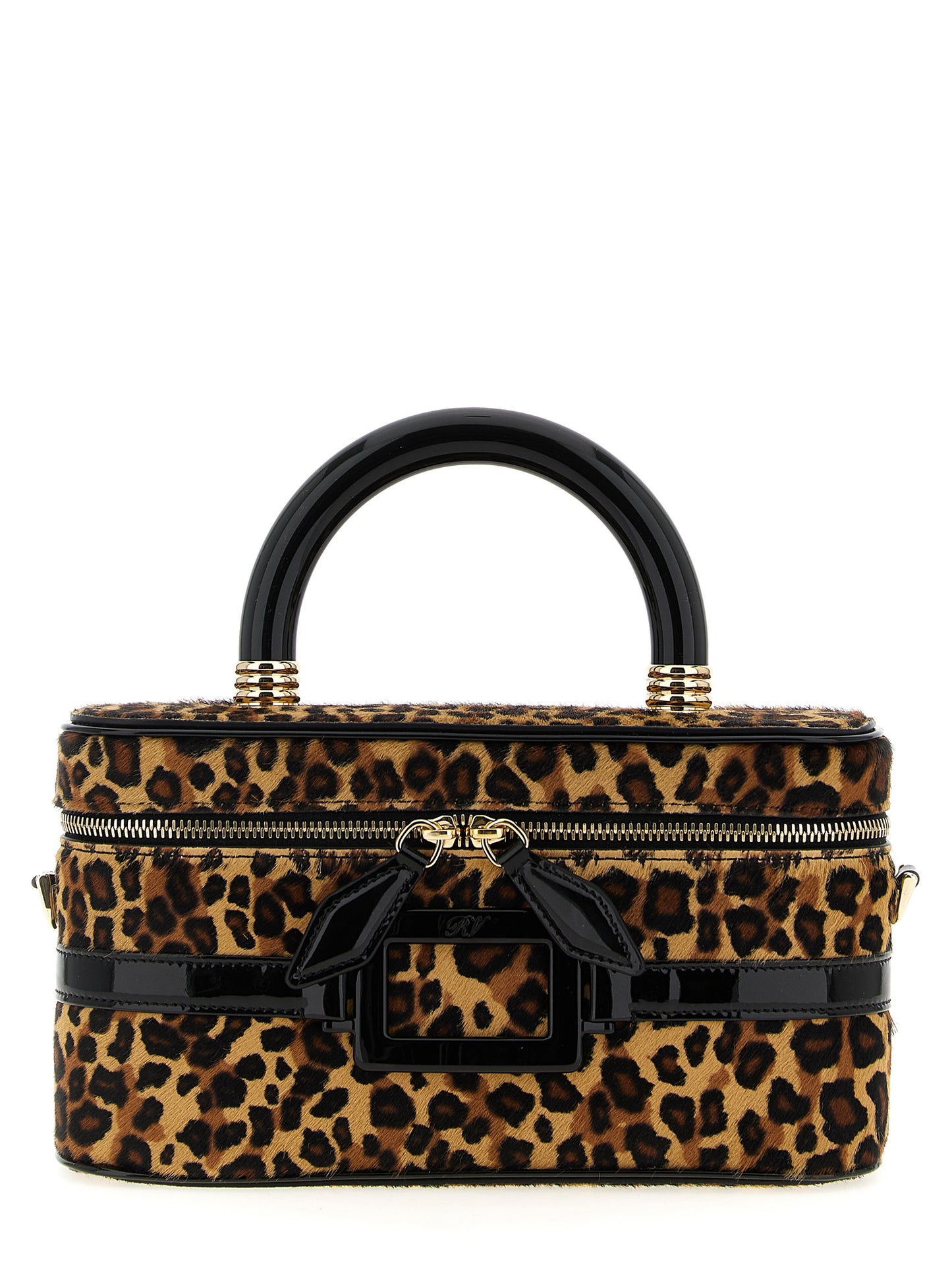 Mini Vanity Handbag by Roger Vivier for women in acetate multicolor presents a ornamental silhouette, showcasing a secure zipper & buckle, ample , and versatile shoulder-strap, adjustable-strap & handle for a ornamental finish.
