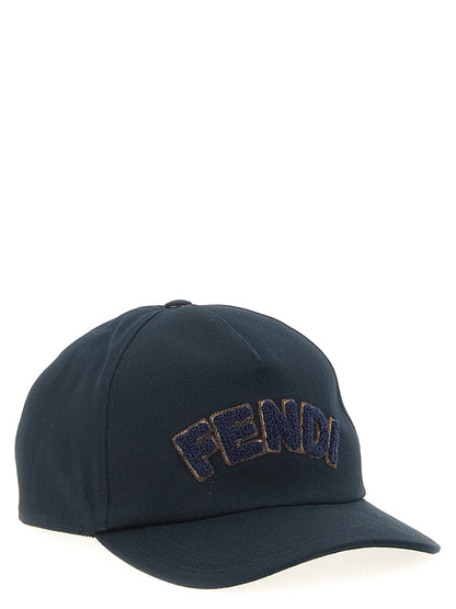 Baseball Cap by Fendi for men in terrycloth cotton canvas blue features an artisanal silhouette, showcasing the artisanal Terrycloth Cotton Canvas Baseball Cap design with a refined, artisanal finish.