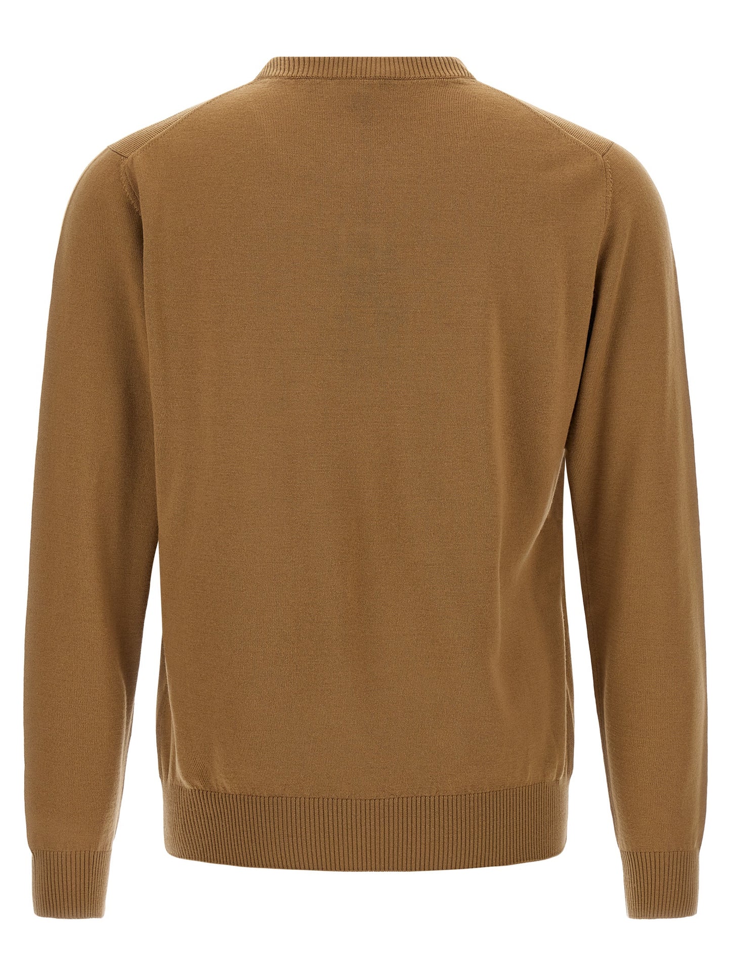 Cardigan by Fendi for men in virgin wool beige features an impeccable silhouette, showcasing a sophisticated crew neckline and detail for a truly impeccable finish.