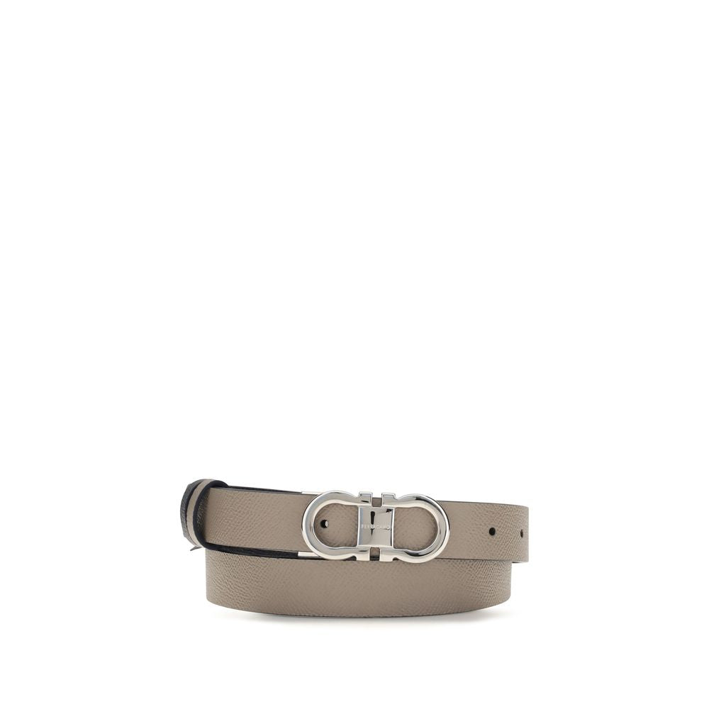 Belt by Ferragamo for women in bos taurus calf leather gray & palladium features a versatile silhouette, artfully showcasing the versatile design of the Gancini Bos Taurus Calf Leather Belt for a sophisticated, premium finish.