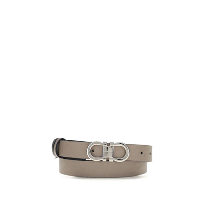 Belt by Ferragamo for women in bos taurus calf leather gray & palladium features a versatile silhouette, artfully showcasing the versatile design of the Gancini Bos Taurus Calf Leather Belt for a sophisticated, premium finish.
