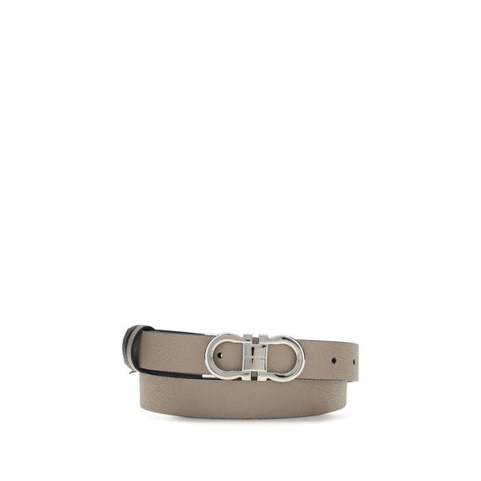 Belt by Ferragamo for women in bos taurus calf leather gray & palladium features a versatile silhouette, artfully showcasing the versatile design of the Gancini Bos Taurus Calf Leather Belt for a sophisticated, premium finish.