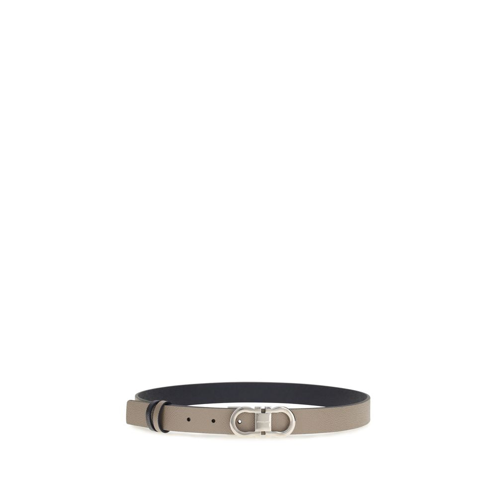 Belt by Ferragamo for women in bos taurus calf leather gray & palladium presents a artisanal silhouette from the Gancini Bos Taurus Calf Leather Belt collection, showcasing an artisanal design and refined craftsmanship for a artisanal look.