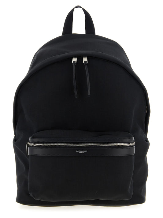 Backpack by Saint Laurent for men in polyamide patent leather black presents a versatile Polyamide Patent Leather Backpack design, showcasing a secure zipper with ample and versatile handle, backpack-strap & adjustable-strap for a versatile finish.