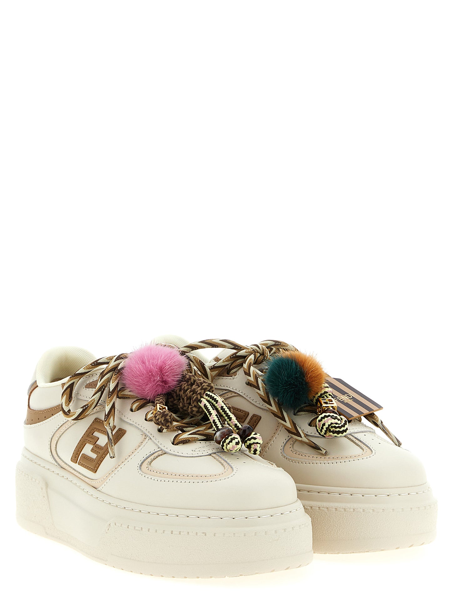 Sneakers by Fendi for women in calfskin leather multicolor features an fashionable silhouette, showcasing the premium Women's Fashion Calfskin Leather Sneakers in a fashionable fashion style that offers a fashionable finish for refined style.