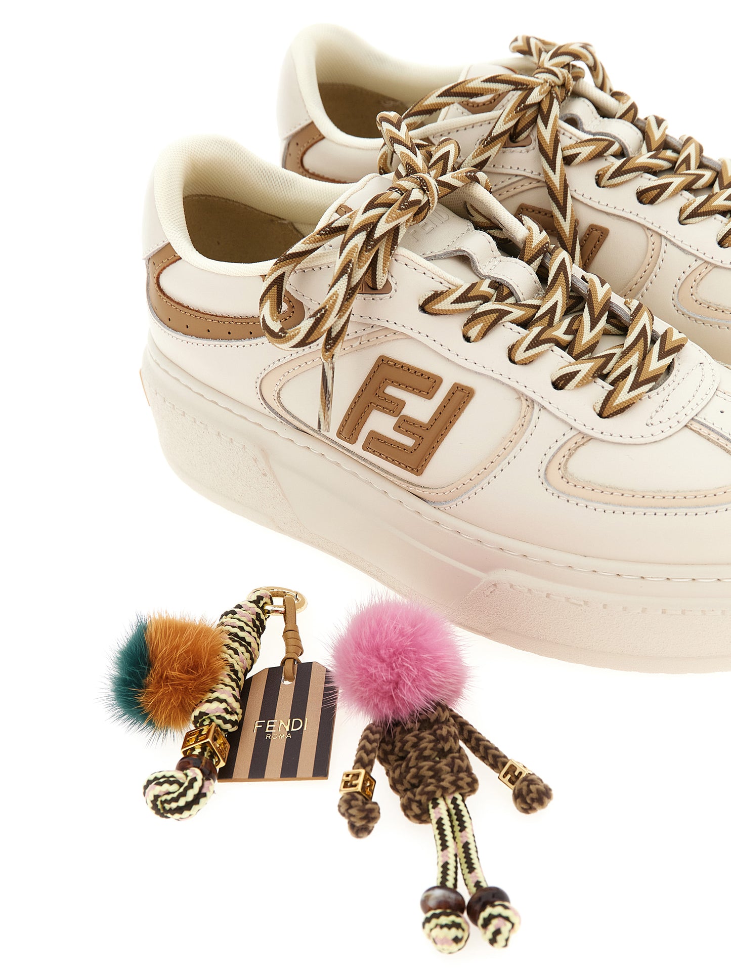 Sneakers by Fendi for women in calfskin leather multicolor features an fashionable silhouette, showcasing the premium Women's Fashion Calfskin Leather Sneakers in a fashionable fashion style that offers a fashionable finish for refined style.
