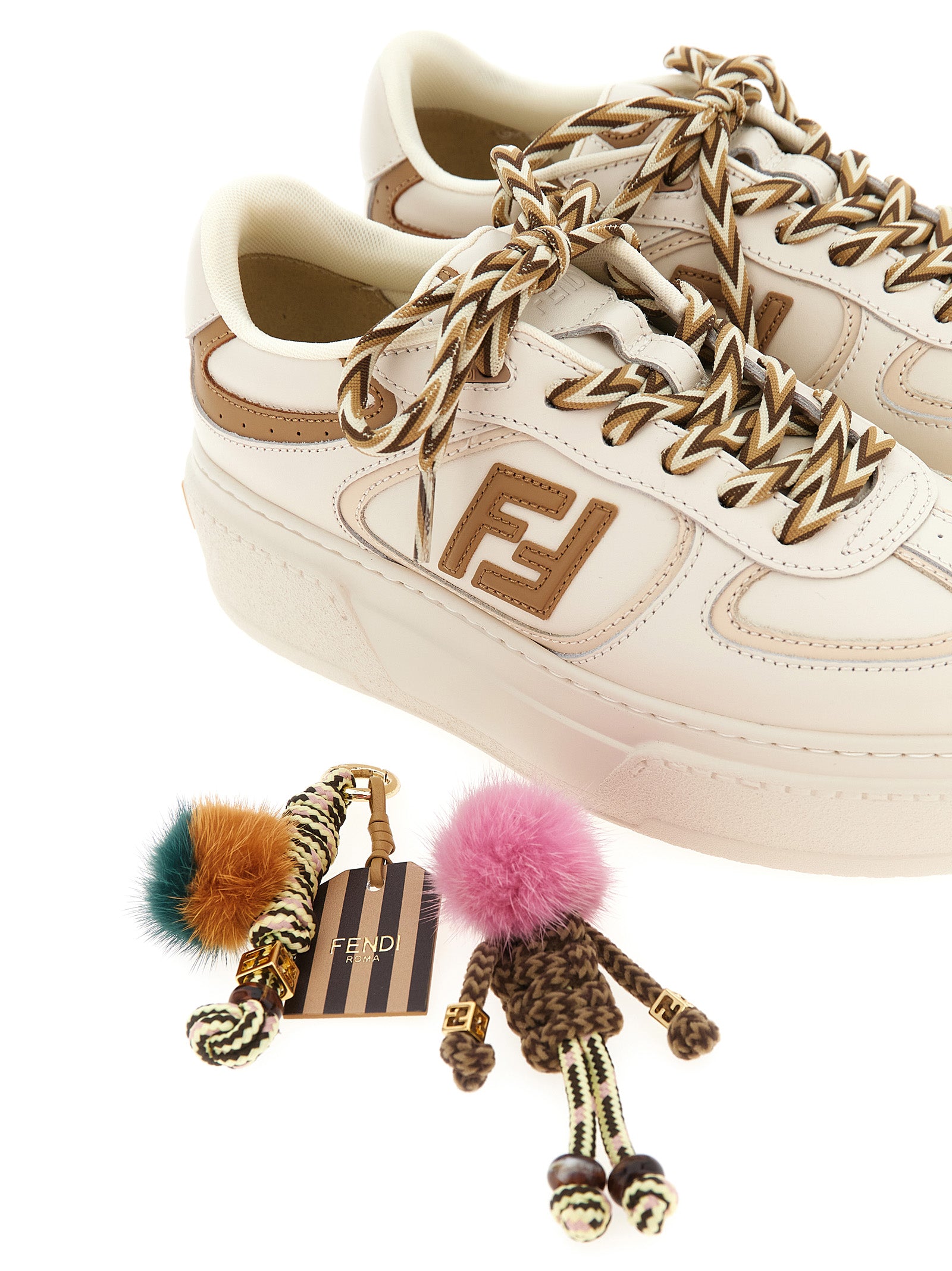 Sneakers by Fendi for women in calfskin leather multicolor features an fashionable silhouette, showcasing the premium Women's Fashion Calfskin Leather Sneakers in a fashionable fashion style that offers a fashionable finish for refined style.