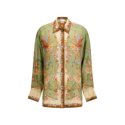 Shirt by Zimmermann for women in silk multicolor & patterned, featuring a nuanced long-sleeve and nuanced for a sophisticated finish.