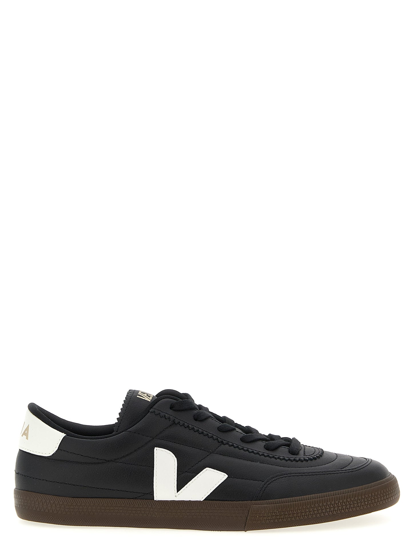 Veja Men's Low Top Leather & Rubber Sneakers - Bicolour Black White