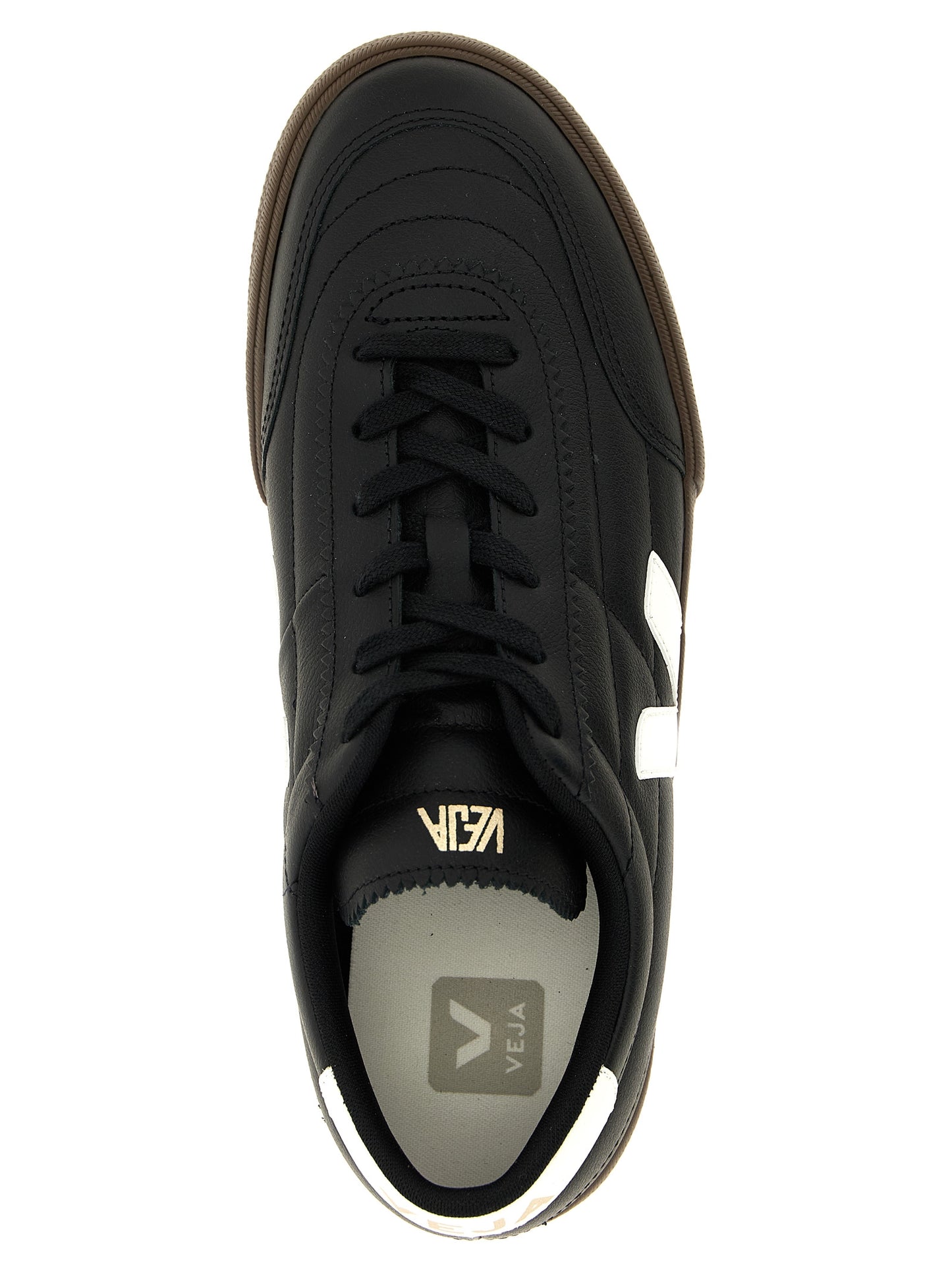 Veja Men's Low Top Leather & Rubber Sneakers - Bicolour Black White