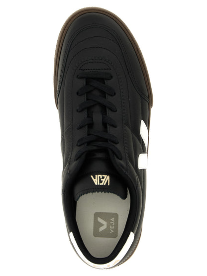Veja Men's Low Top Leather & Rubber Sneakers - Bicolour Black White