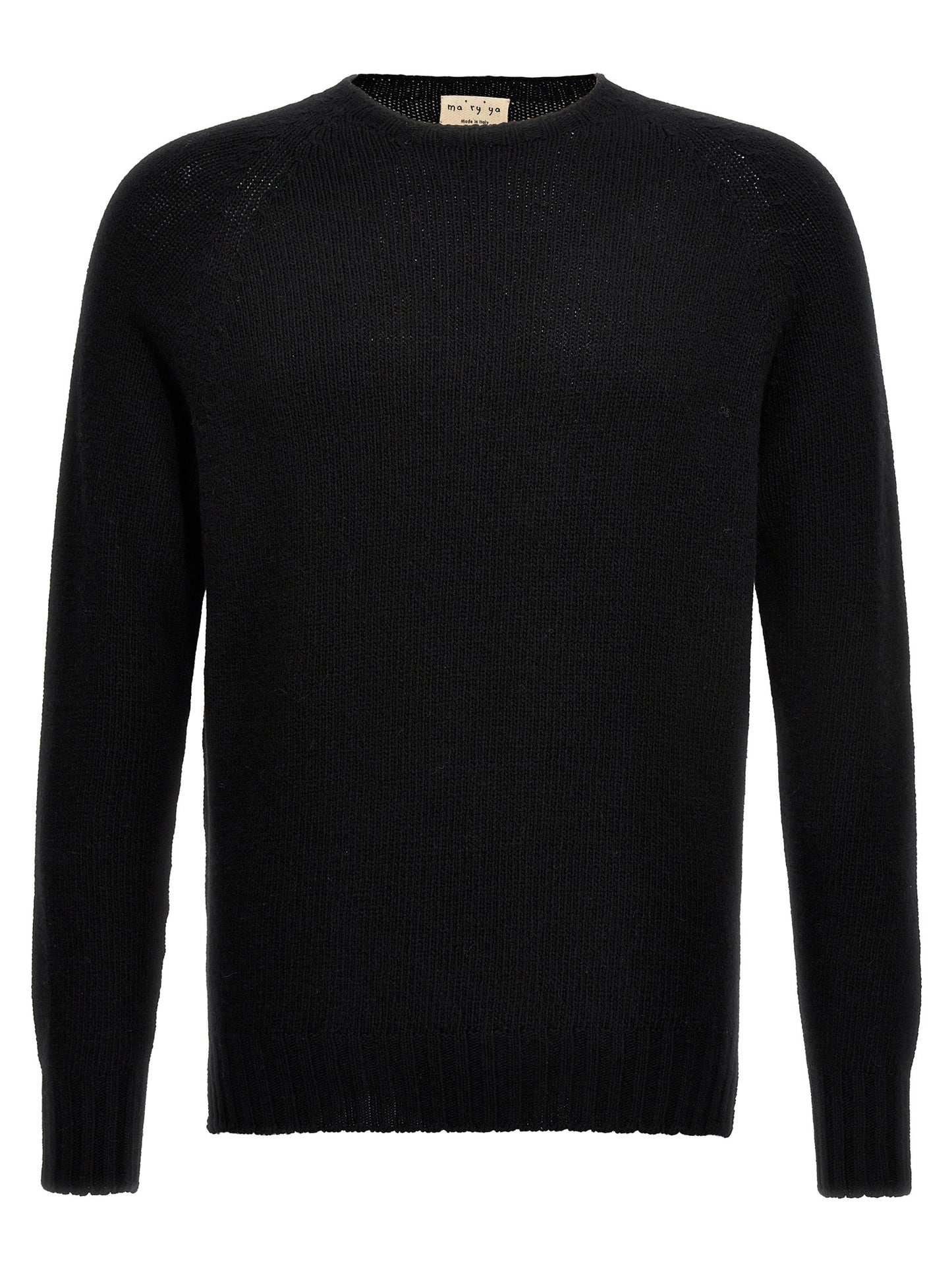 Cardigan by MA'RY'YA for men in cashmere modacrylic & virgin wool black features a dramatic silhouette, showcasing a sophisticated and dramatic detail for a timeless, premium look.