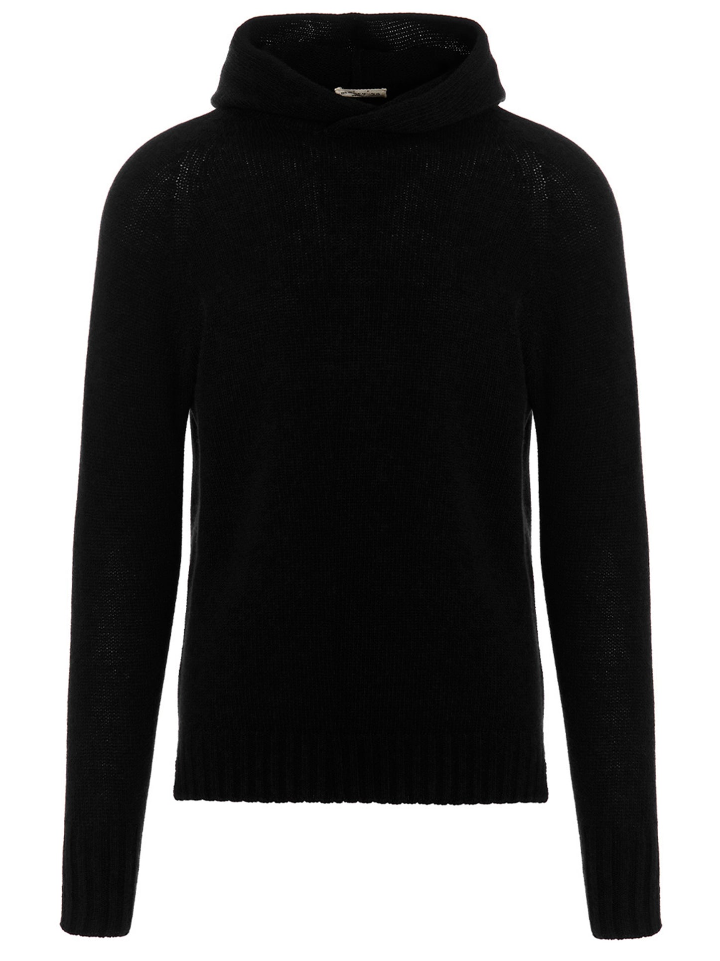 Hooded Cardigan by MA'RY'YA for men in cashmere modacrylic & virgin wool black showcases a luxurious silhouette, meticulously detailed with a sophisticated hooded neckline and for a refined finish.