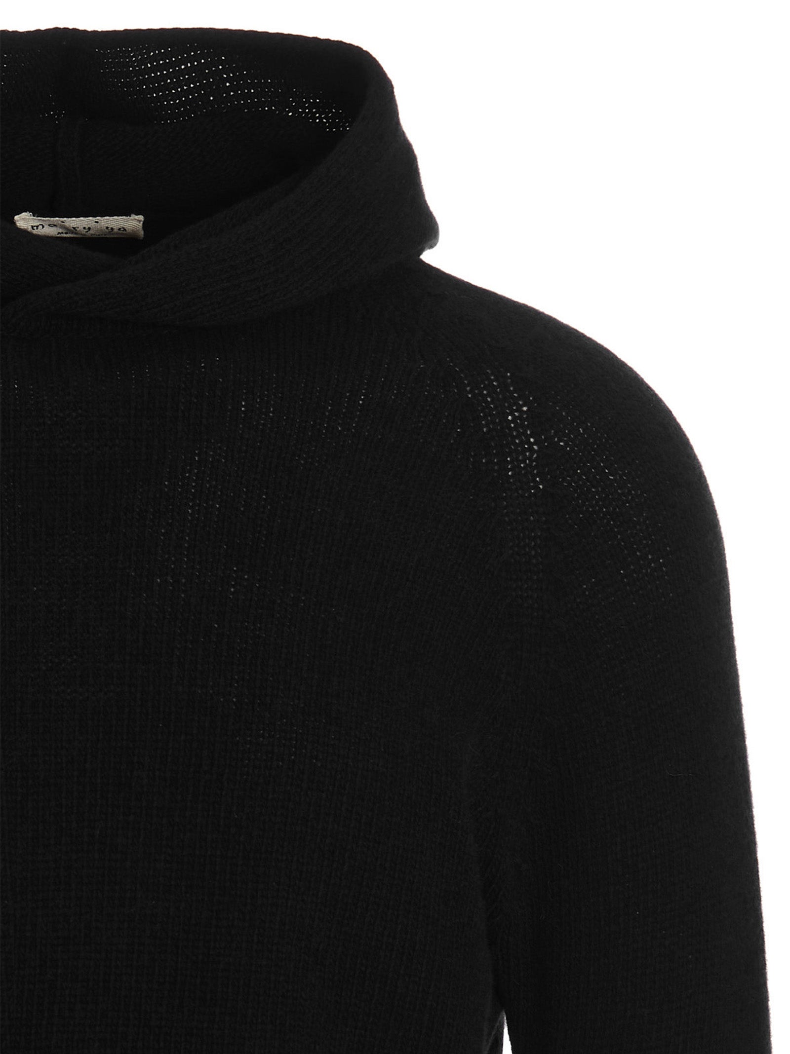 Hooded Cardigan by MA'RY'YA for men in cashmere modacrylic & virgin wool black showcases a captivating silhouette, artfully detailed with a captivating and hooded neckline for a truly sophisticated captivating look.