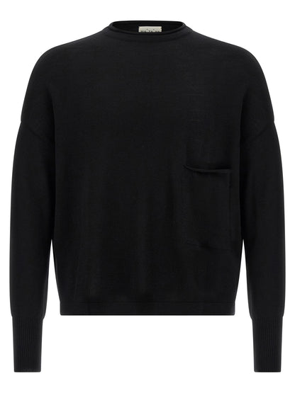 Cardigan by MA'RY'YA for men in modacrylic virgin wool black presents a textural silhouette, artfully finished with a textural crew neckline and long-sleeve for a sophisticated, textural look.