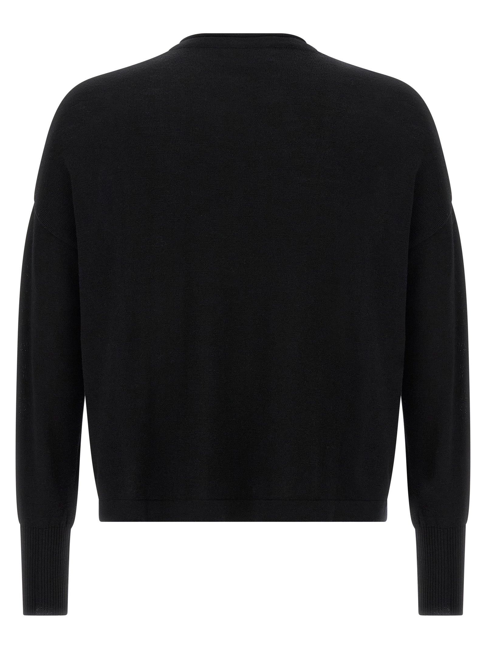 Cardigan by MA'RY'YA for men in modacrylic virgin wool black features an impeccable silhouette, showcasing a sophisticated crew neckline and detail for a truly impeccable finish.