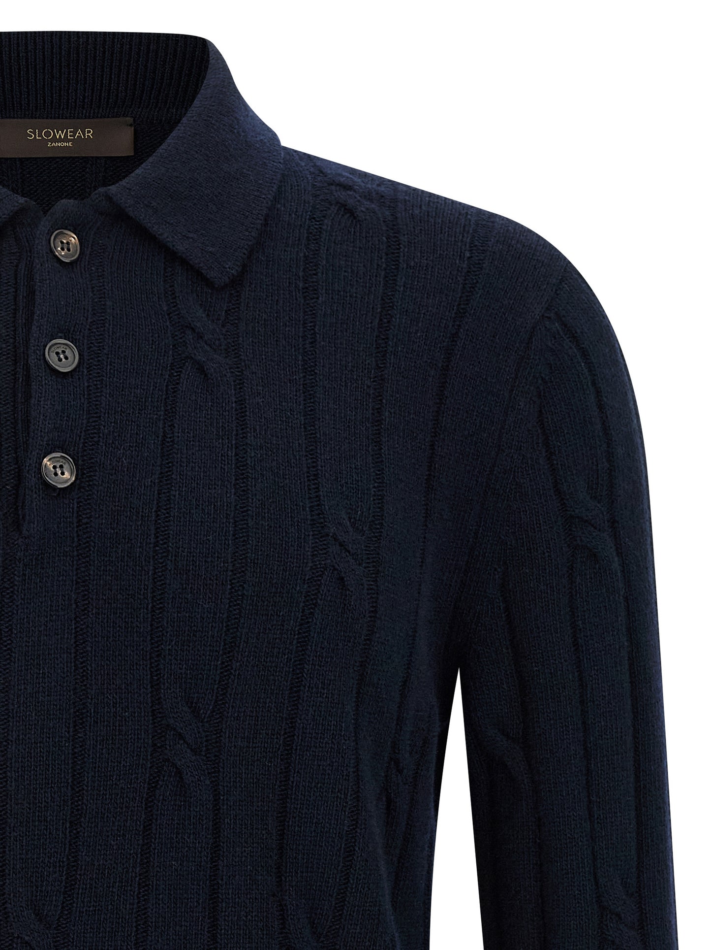Polo Shirt by ZANONE for men in cashmere virgin wool blue presents a distinguished silhouette, showcasing a sophisticated and distinguished for a truly distinguished finish.