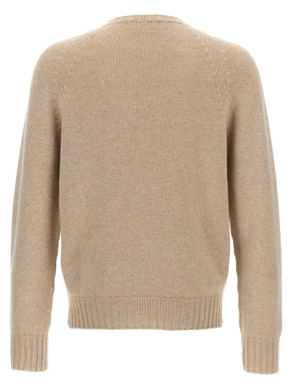 Cardigan by MA'RY'YA for men in cashmere modacrylic & virgin wool beige features an impeccable silhouette, showcasing a sophisticated and detail for a truly impeccable finish.