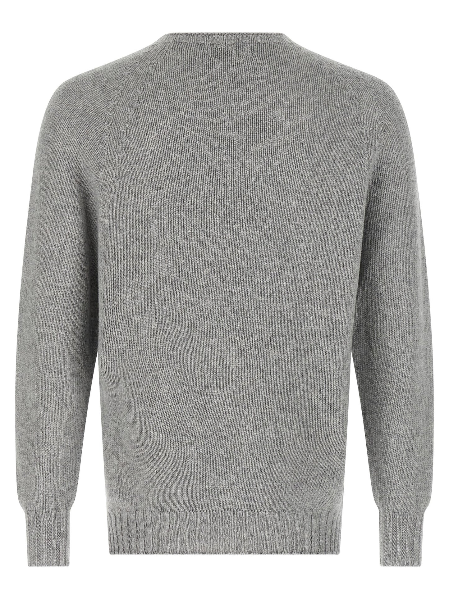 MA'RY'YA Men's Crew Neck Cashmere Modacrylic & VIrgin Wool Cardigan - Gray