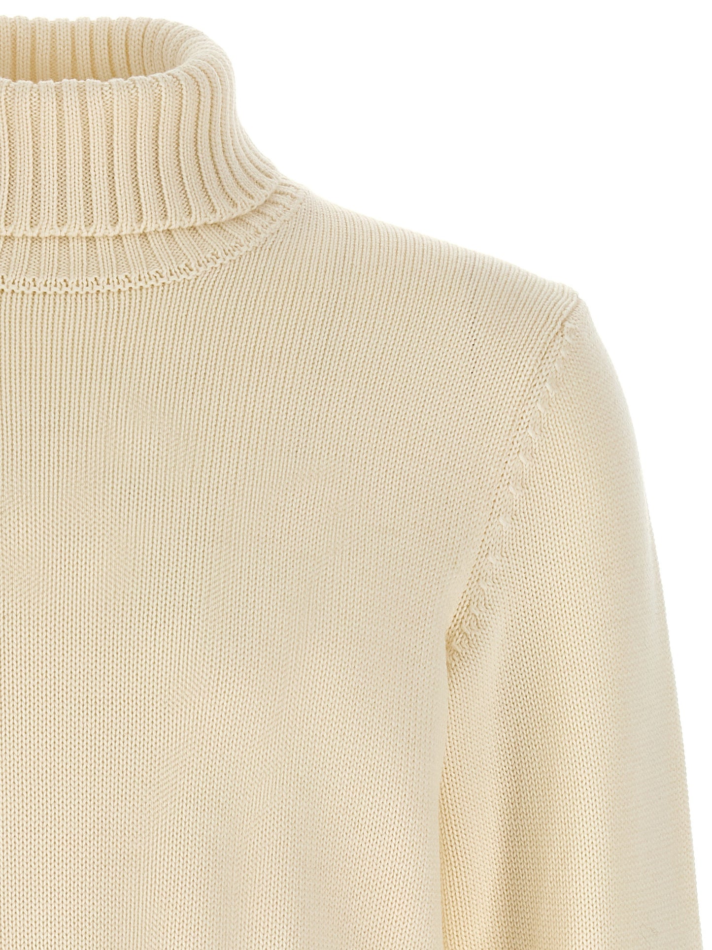 ZANONE Men's Turtleneck Virgin Wool Cardigan - White