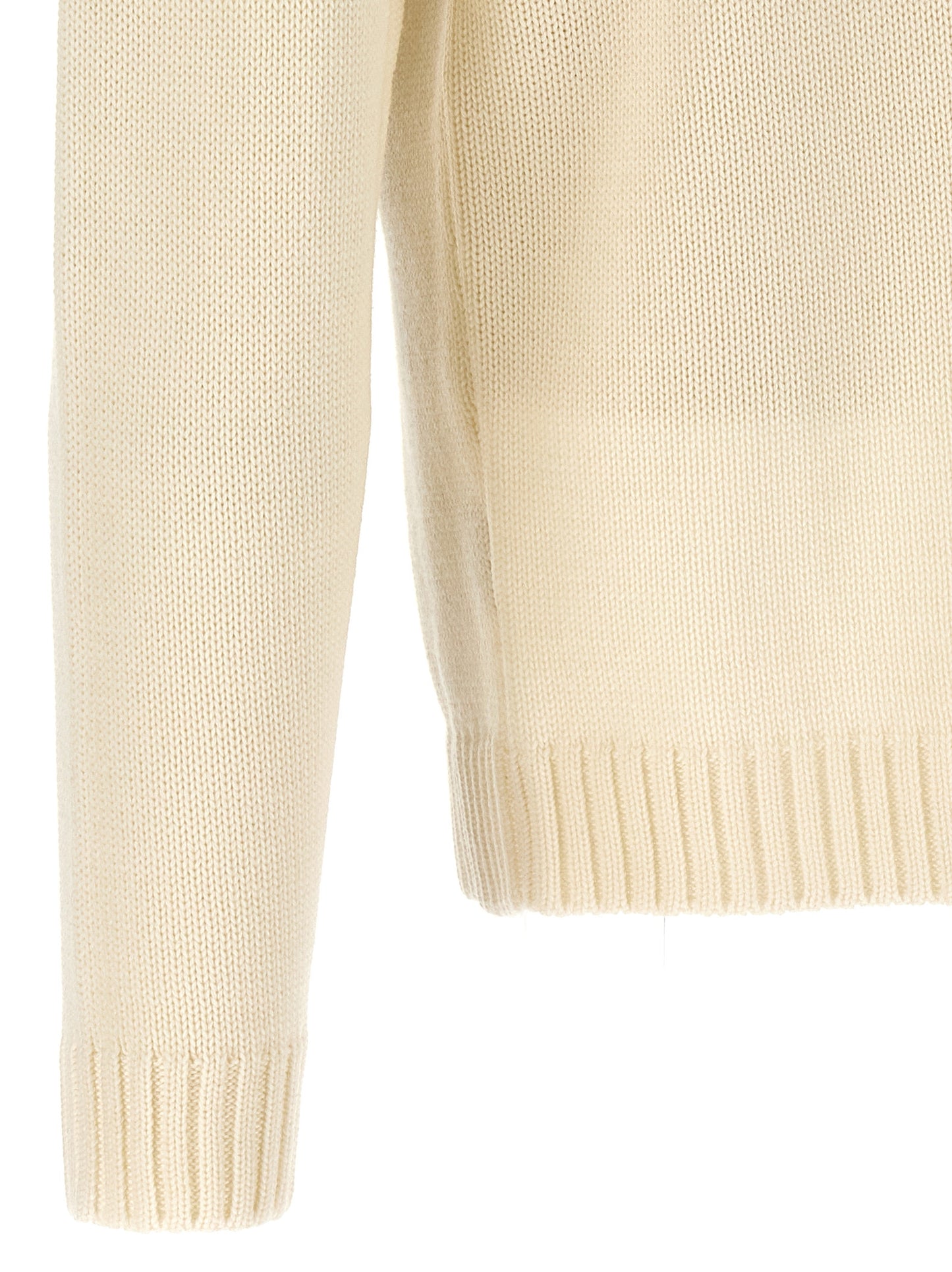 ZANONE Men's Turtleneck Virgin Wool Cardigan - White