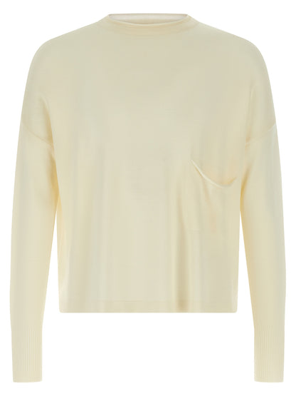Cardigan by MA'RY'YA for men in modacrylic virgin wool white presents a textural silhouette, artfully finished with a textural round neckline and long-sleeve for a sophisticated, textural look.