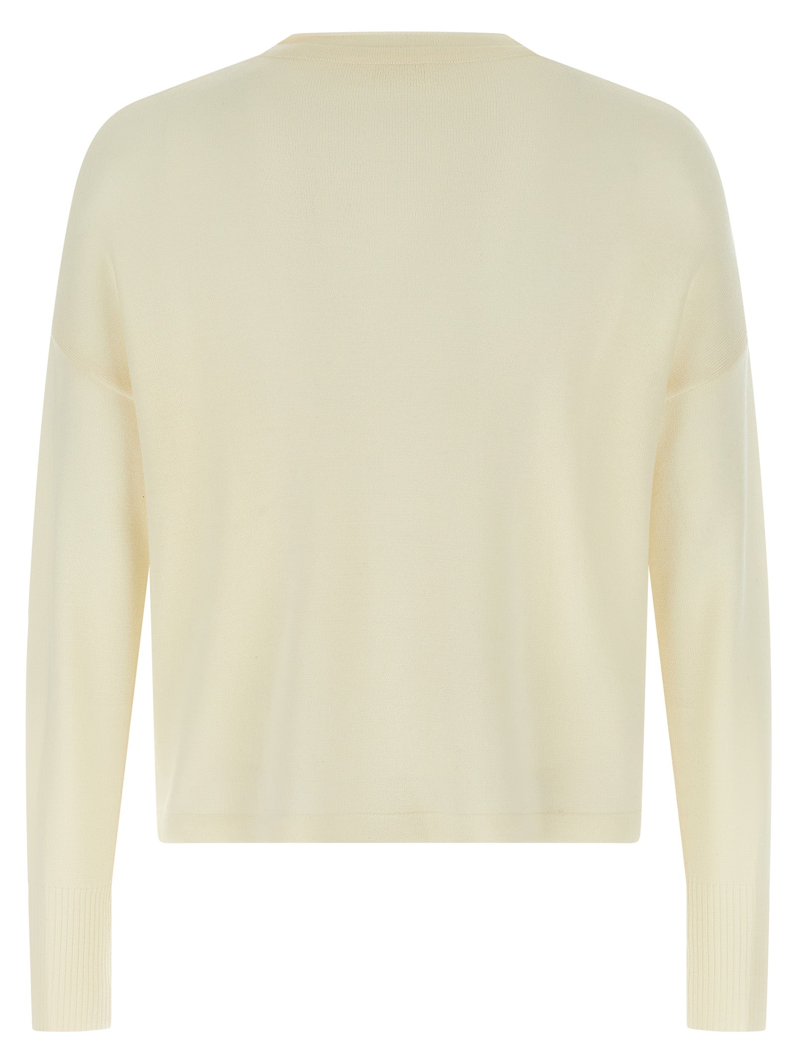 Cardigan by MA'RY'YA for men in modacrylic virgin wool white features an crisp silhouette, showcasing a sophisticated round neckline and detail for a truly crisp finish.