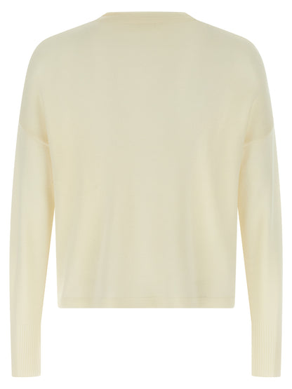 Cardigan by MA'RY'YA for men in modacrylic virgin wool white features an crisp silhouette, showcasing a sophisticated round neckline and detail for a truly crisp finish.