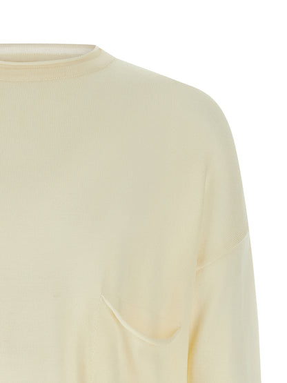 Cardigan by MA'RY'YA for men in modacrylic virgin wool white features an impeccable silhouette, showcasing a sophisticated round neckline and detail for a truly impeccable finish.
