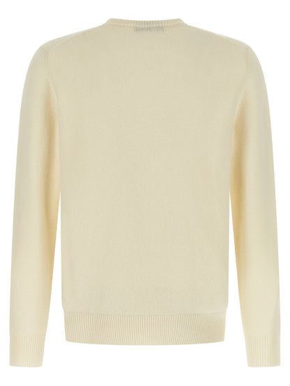 Cardigan by ZANONE for men in virgin wool white showcases a luxurious silhouette, meticulously detailed with a sophisticated crew neckline and for a refined finish.