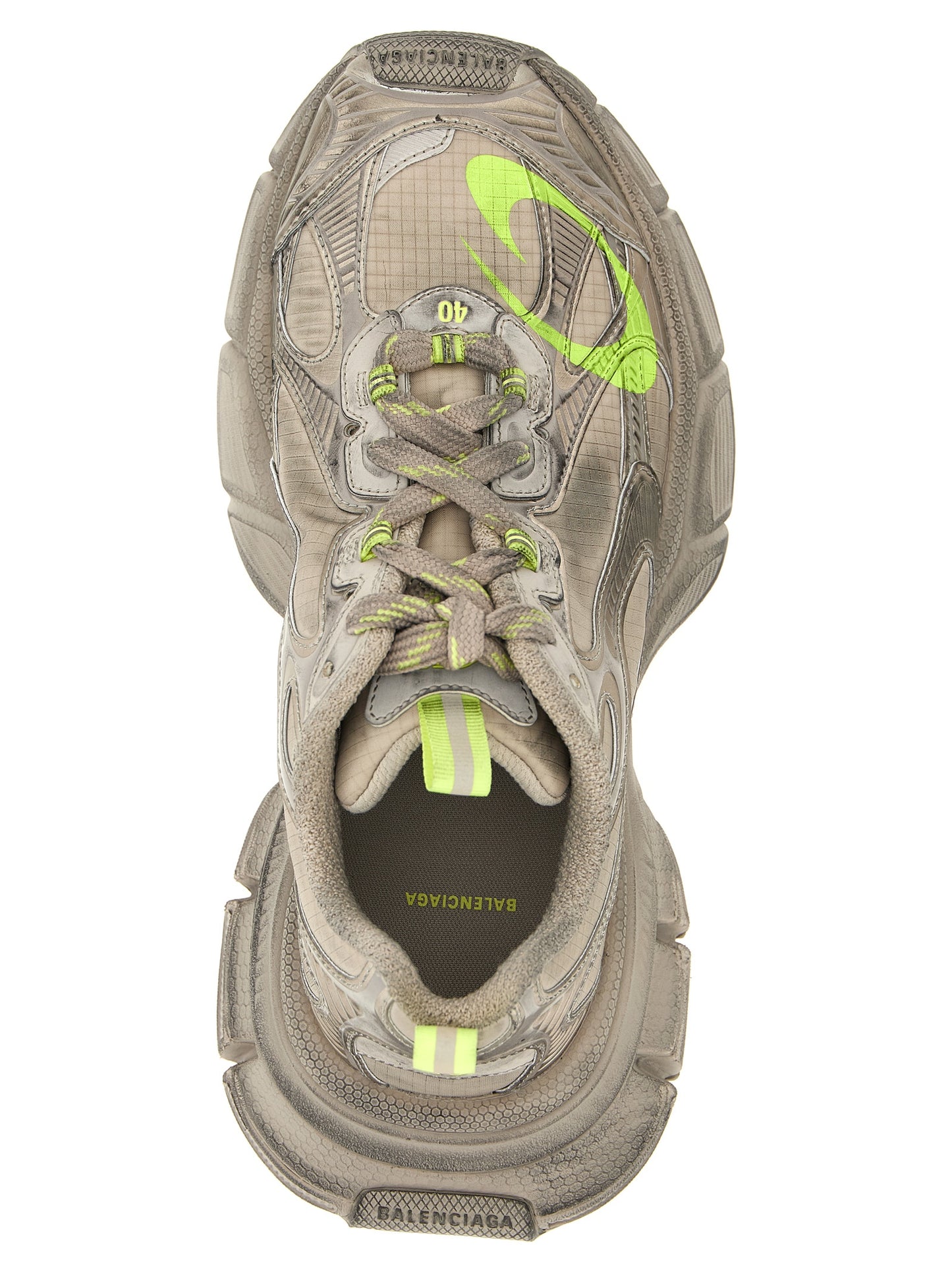 Athletic Sneakers by Balenciaga for men in polyester polyethylene & polyurethane gray features an effortless chic silhouette, showcasing the signature athletic style of the Aren Men's Athletic Polyester Polyethylene & Polyurethane Sneakers collection with a truly effortless chic finish.