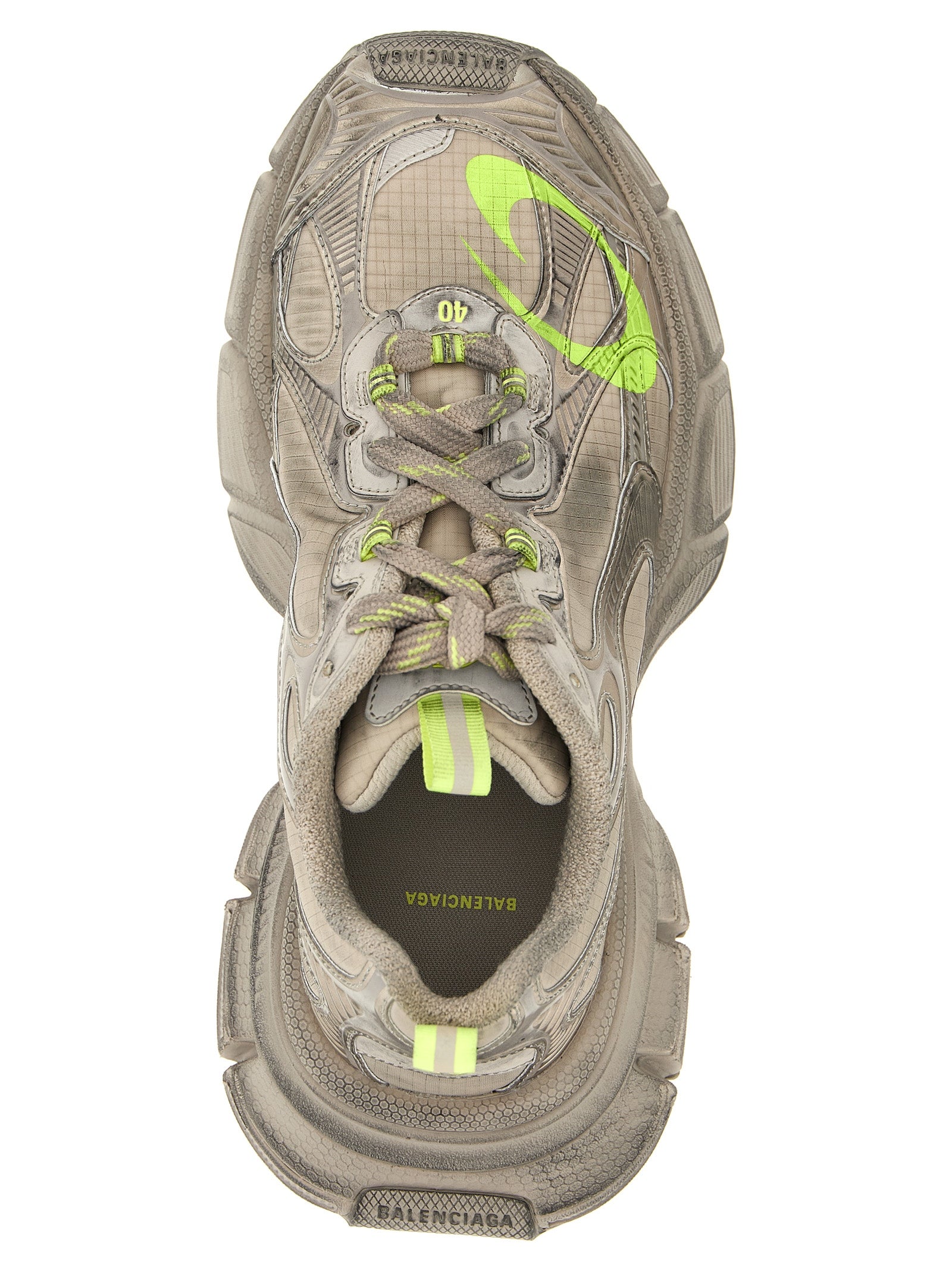 Athletic Sneakers by Balenciaga for men in polyester polyethylene & polyurethane gray features an effortless chic silhouette, showcasing the signature athletic style of the Aren Men's Athletic Polyester Polyethylene & Polyurethane Sneakers collection with a truly effortless chic finish.