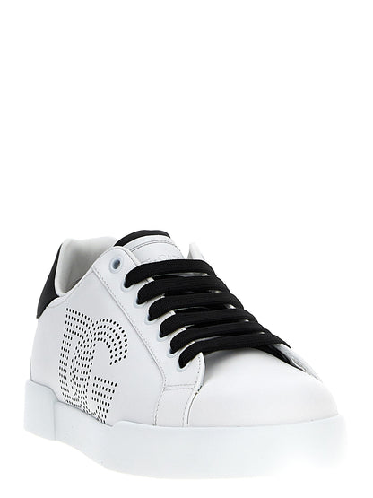 Sneakers by Dolce & Gabbana for men in bos taurus calfskin leather bicolour, black & white features an timeless silhouette from the Men's Low Top Bos Taurus Calfskin Leather Sneakers collection, showcasing a signature low-top style with an timeless finish.