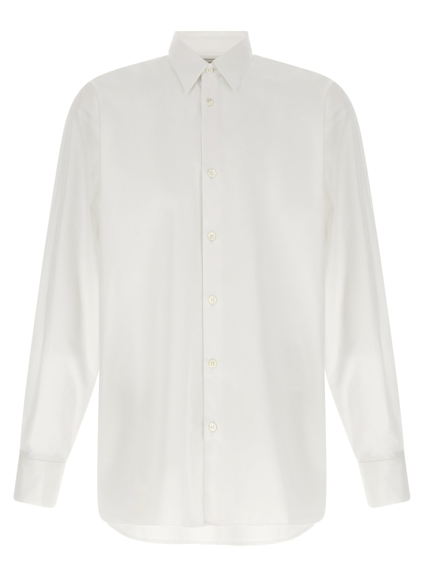 Shirt by Dries Van Noten for men in cotton white features an polished silhouette, showcasing a sophisticated and long-sleeve detail for a truly polished finish.