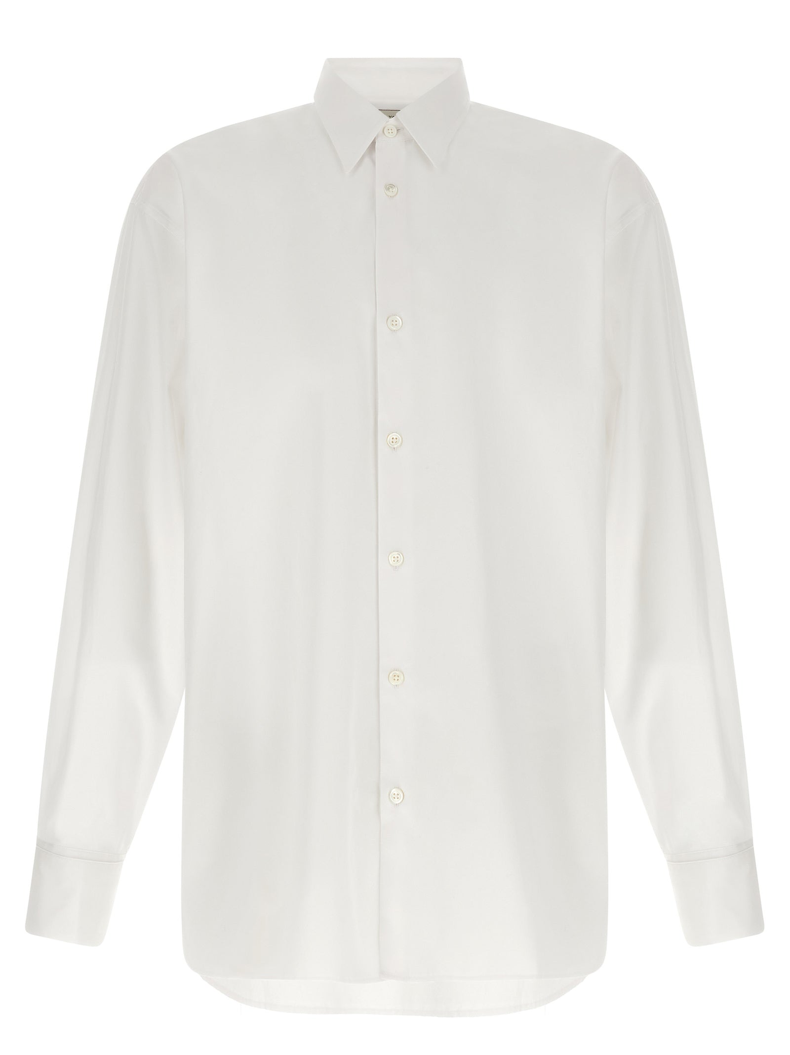 Shirt by Dries Van Noten for men in cotton white features an polished silhouette, showcasing a sophisticated and long-sleeve detail for a truly polished finish.