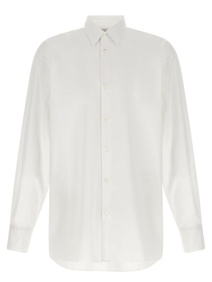 Shirt by Dries Van Noten for men in cotton white features an polished silhouette, showcasing a sophisticated and long-sleeve detail for a truly polished finish.