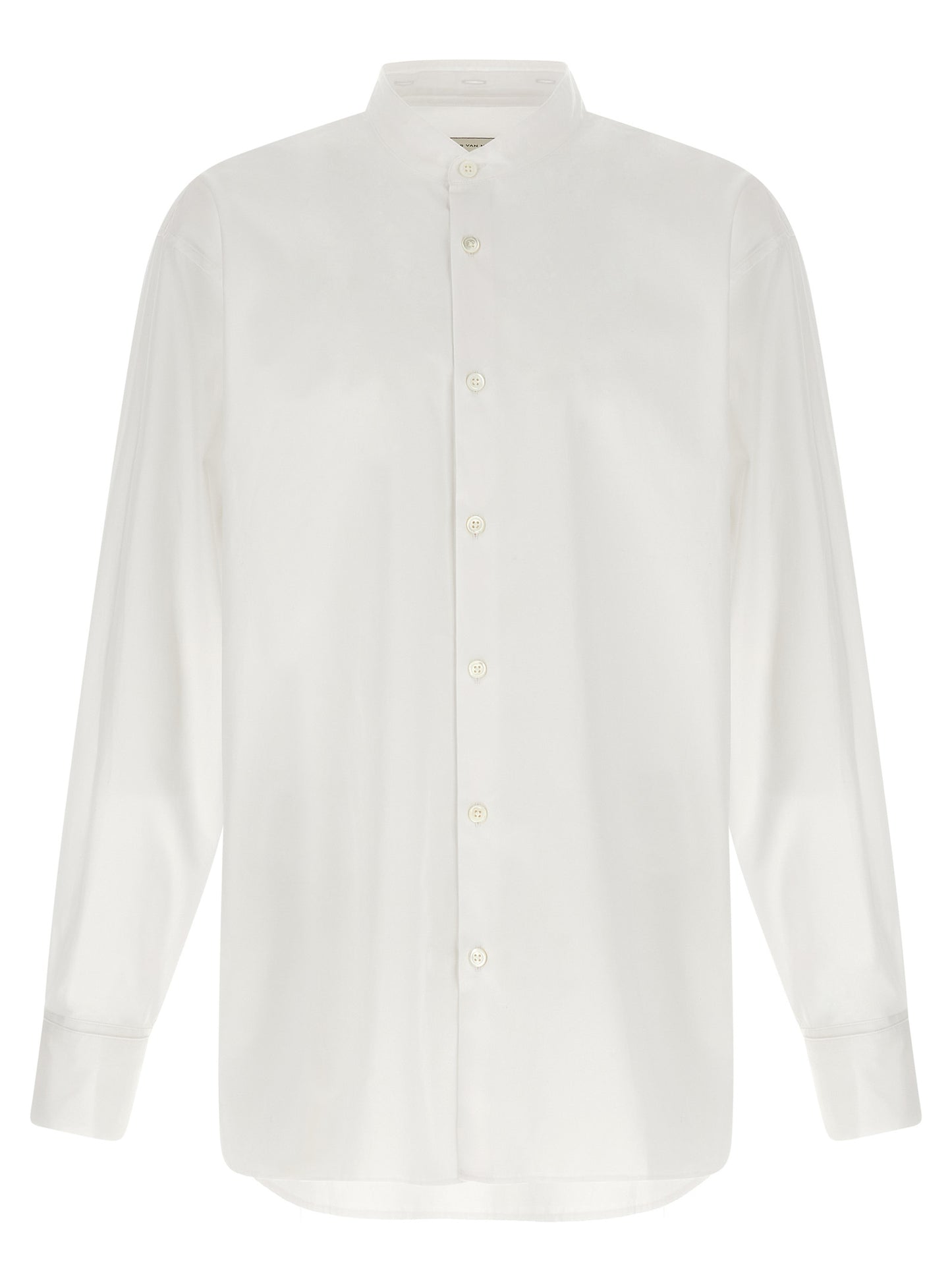 Shirt by Dries Van Noten for men in cotton white, featuring a nuanced and nuanced for a sophisticated finish.
